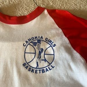 T shirt 50 50 ringer Cahokia girls baseball t 80s vintage single stitch